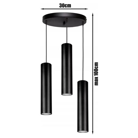 industriële hanglamp zwart kookeiland eettafel 3-lamps