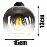 Industriel pendellampe Fade Ball sort stue 