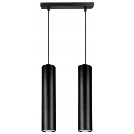 hanglamp zwart industrieel 2-lamps E27 boven eettafel