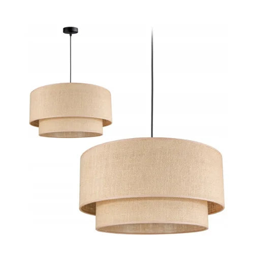 Hanglamp stoffen kap zwart goud voor eetkamer