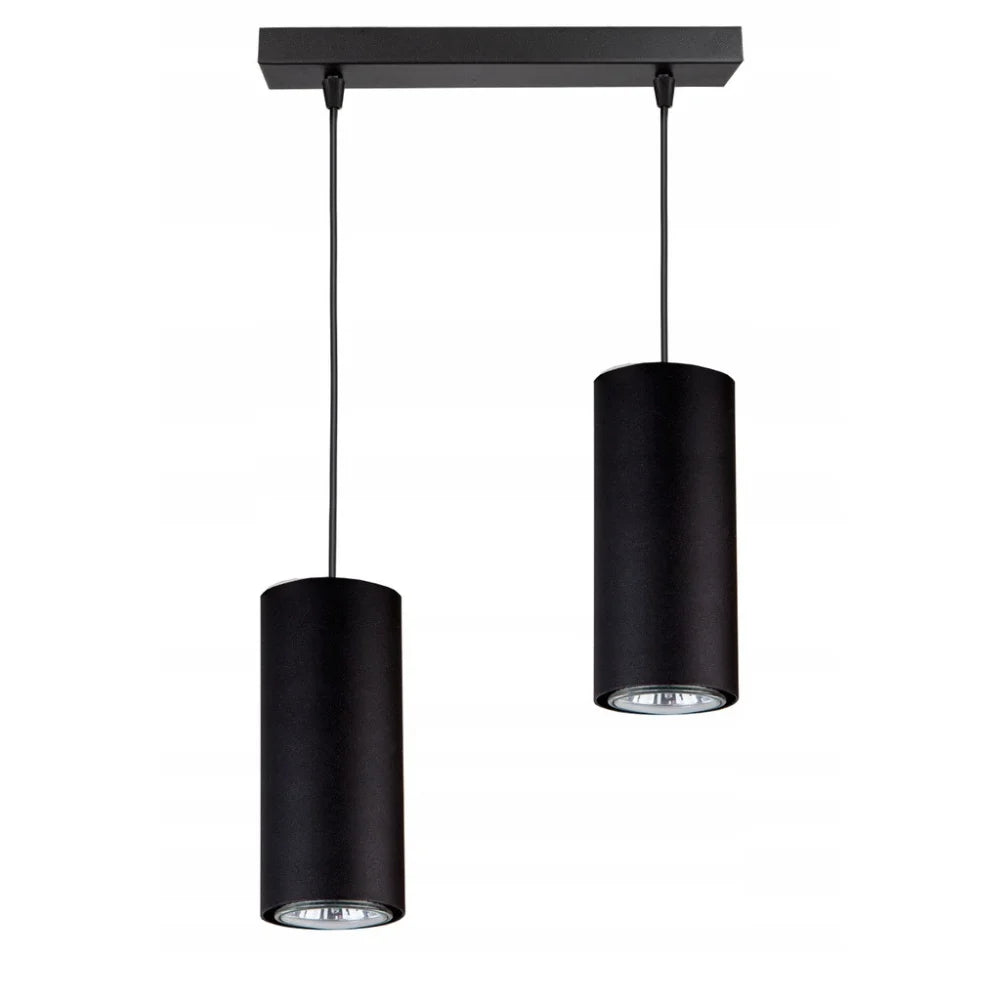 Hanglamp zwart industrieel met 2 E27 fittingen