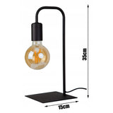 zwart industrieel nachtlampje voor slaapkamer tafellamp