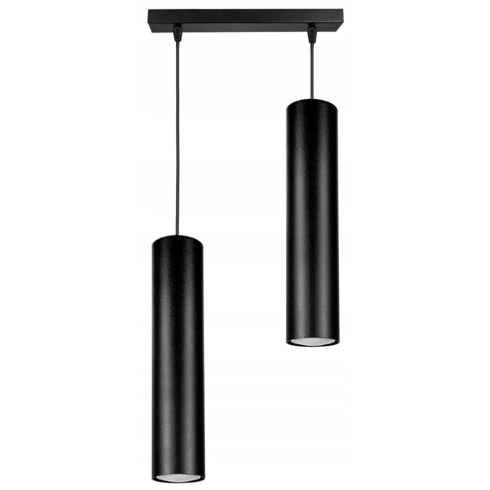 hanglamp zwart industrieel 2-lamps E27 boven eettafel