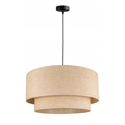 Hanglamp stoffen kap zwart goud voor eetkamer