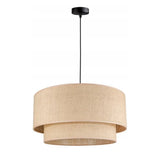 Hanglamp stoffen kap zwart goud voor eetkamer