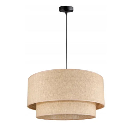 Hanglamp stoffen kap zwart goud voor eetkamer