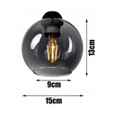 Tafellamp industrieel zwart glas met smoke effect