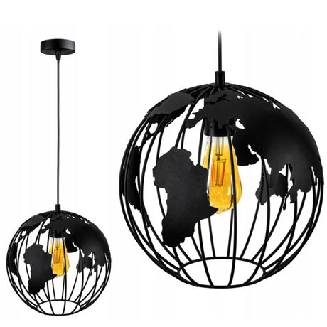 Zwarte industriële hanglamp staal met E27 fitting