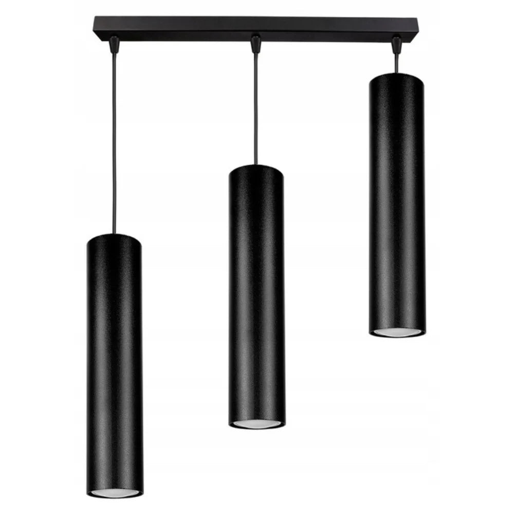 industriële hanglamp zwart 3-lichts voor eettafel