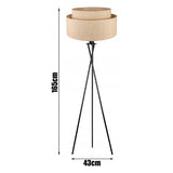 Beige staande lamp voor woonkamer met stoffen kap