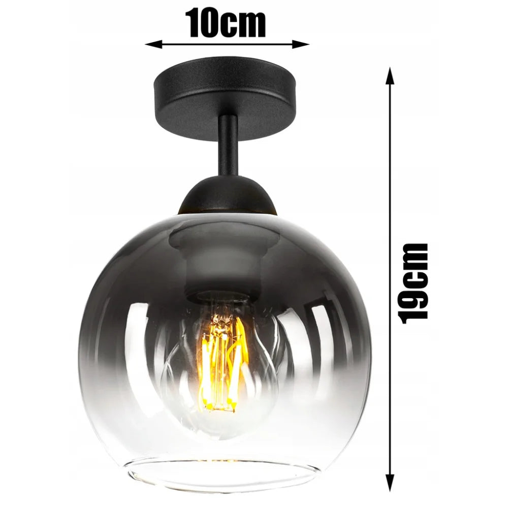 plafondlamp industrieel zwart glas woonkamer