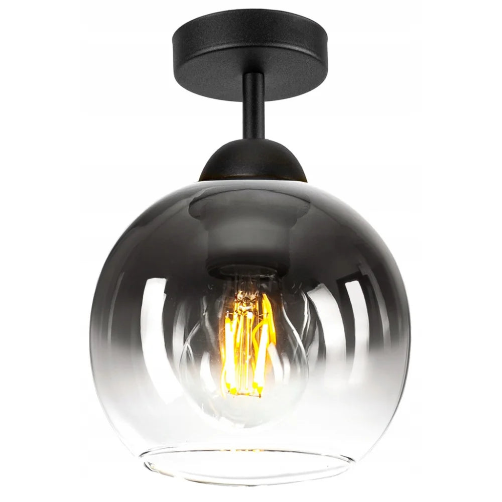 plafondlamp industrieel zwart glas woonkamer