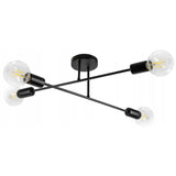 plafondlamp industrieel zwart rond woonkamer 4-lamps