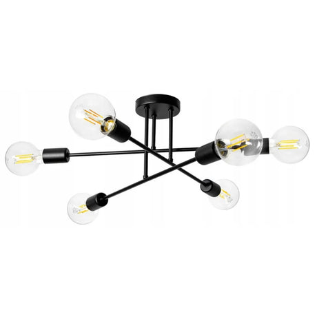 plafondlamp industrieel zwart voor woonkamer of eetkamer