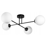 plafondlamp industrieel zwart 4-lamps voor woonkamer keuken