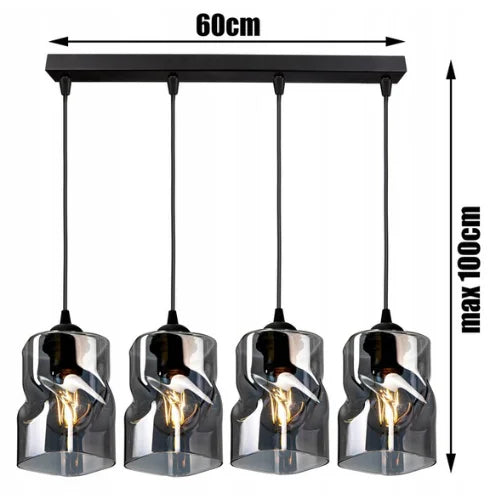 Hanglamp glas industrieel modern eettafel Twistlux