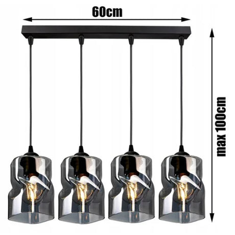Hanglamp glas industrieel modern eettafel Twistlux