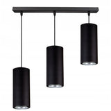 langwerpige hanglamp zwart industrieel 3-lichts eettafel