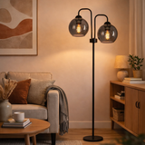 Industriel gulvlampe med 2 lamper 'Smoke' 