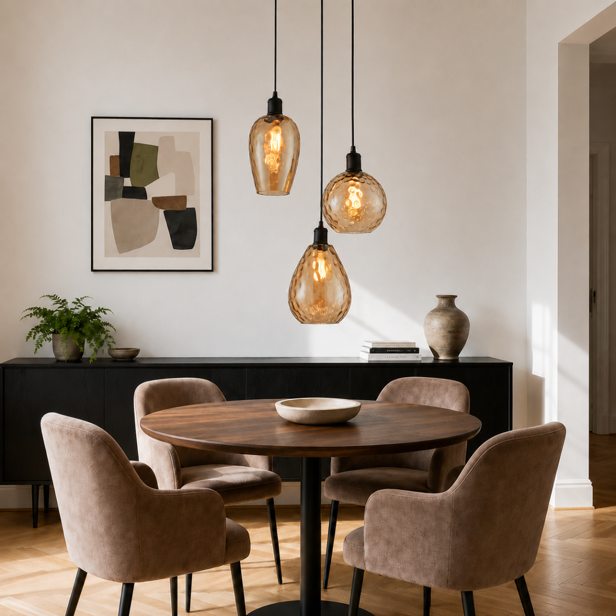 Design Hanglamp Almira – Amber Glas