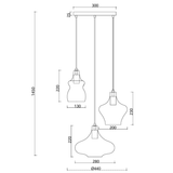 Hanglamp - Amber- 3 Lichts - Aurello