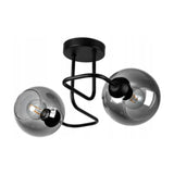 plafondlamp industrieel zwart met smoke glas woonkamer