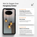 3-lichts hanglamp glas amber voor woonkamer of eetkamer