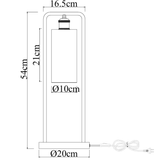 Bordlampe Tess - Sort med røgfarvet glas