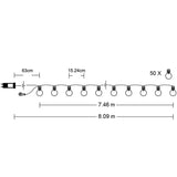 Havebelysning – Udendørs lyskæde 8m, 50x LED, 3000K varm hvid