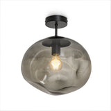 Glazen Plafondlamp Zwart met Smoke glas – Marly
