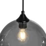 Hanglamp Zwart met Smoke Glas – 4-Lichts Langwerpig | Xavi