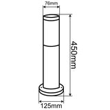 Stående udendørslampe – E27-fatning – rustfrit stål – 45 cm