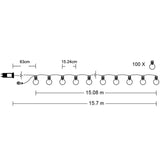 Have LED lyskæde 16m – 100x varm hvid (3000K)
