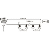 Havegirlande – 100x LED-kugler – 21,8m – Varm hvid 3000K – Dekorativ og vejrbestandig
