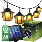 10x LED-lanterner – 3,8m – Varm hvid 3000K – Dekorative og vejrbestandige