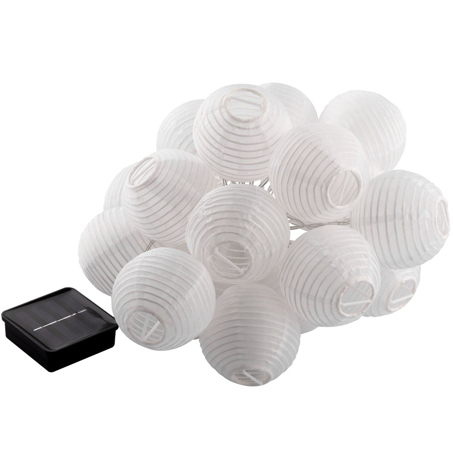 Solcelledrevet havelyskæde – 20 LED-lanterner – 7,59 m – varm hvid 3000K