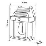 Solcelledrevet LED-væglampe – Facadelampe 3000K, IP44 med bevægelses- og skumringssensor