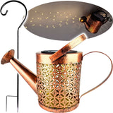 Solcelledrevet LED-havelampe – vandkandedesign, kobberfarve, IP44, 3000K varm hvid