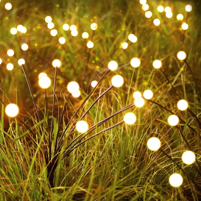 Solcelledrevet havelampe – mælkebøttedesign med pærer, 70 cm, IP44, 3000K varm hvid