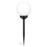 Solcelledrevet LED-havelampe – Hvid kugle 25 cm – Jordmontering – Farvet