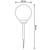 Solcelledrevet LED-havelampe – Hvid kugle 25 cm – Jordmontering – Farvet