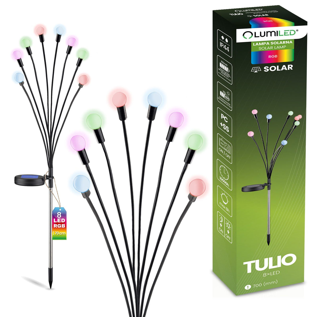 Solcellehavelampe TULIO – LED – Dekorativ spydlampe – Mælkebøttedesign