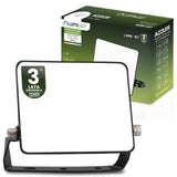 LED-projektør – 50W – 6000 lm – 4000K – IP65 – Sort – Halogen udendørslampe