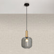 Design Hanglamp Messing met Smoke Glas