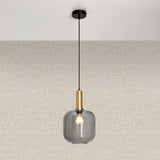 Design Hanglamp Messing met Smoke Glas