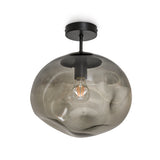 Glazen Plafondlamp Zwart met Smoke glas – Marly