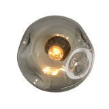 Glazen Plafondlamp Zwart met Smoke glas – Marly