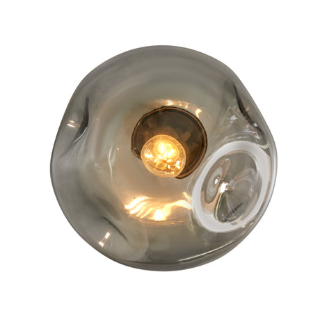 Glazen Plafondlamp Zwart met Smoke glas – Marly