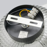 Rund loftlampe i ravfarvet glas - messing