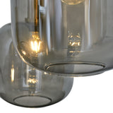 Hanglamp Zwart met Messing en Smoke Glas – 3-Lichts - Aura Trio Xamo